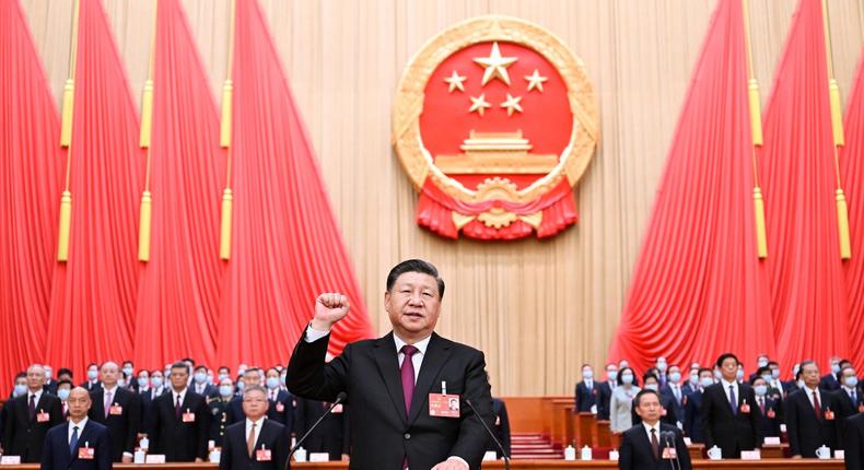 Xi Jinping at the Great Hall of the People in Beijing on March 10.Xie Huanchi/Xinhua via Getty Images