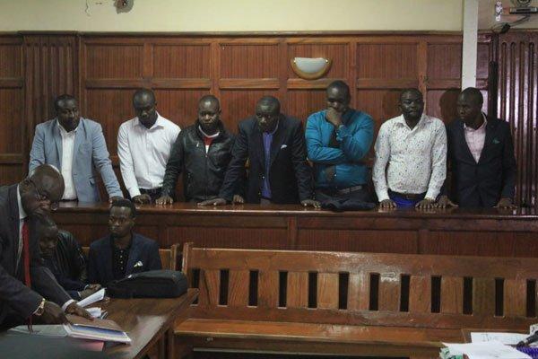 The seven fraud suspects who allegedly mimicked President Uhuru Kenyatta's voice to defraud trader Sh10 million 