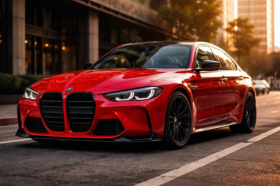 Crveni BMW  M3, ilustracija