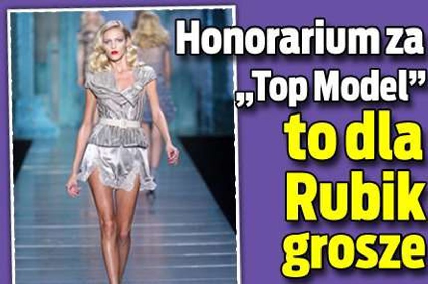 Honorarium za "Top Model" to dla Rubik grosze