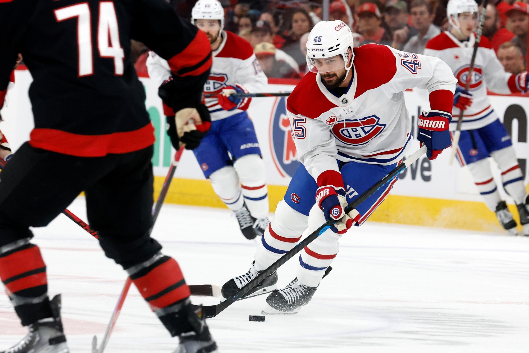 Zápas play-off NHL: Carolina Hurricanes - Montreal Canadiens. 