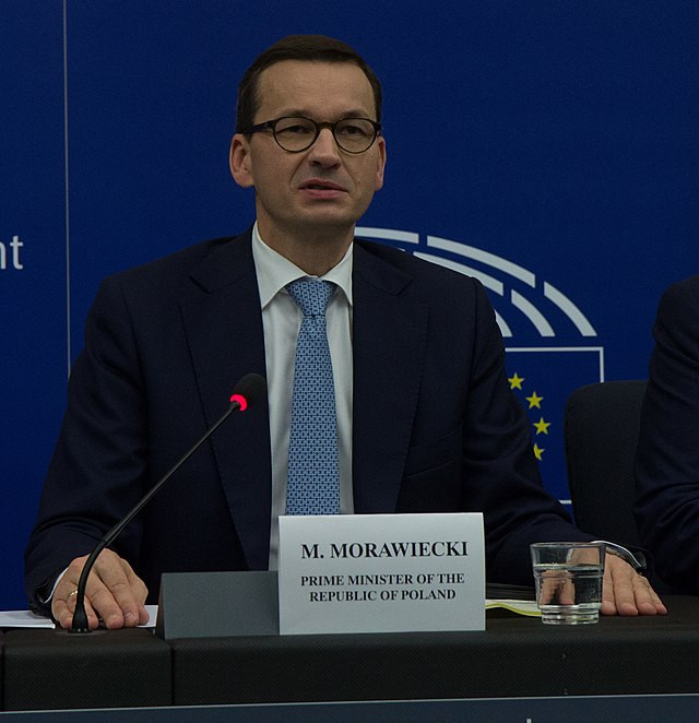 Mateusz Morawiecki w Parlamencie Europejskim, 2018 r.