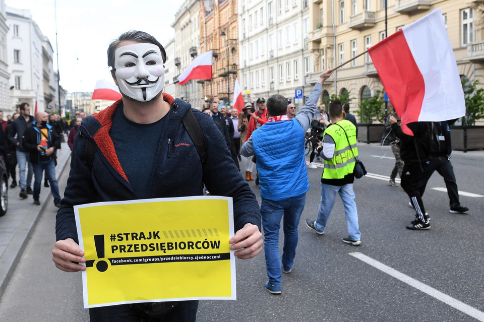Warszawa: protest przedsiębiorców
