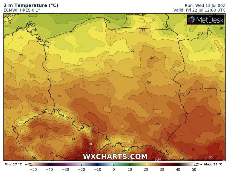 Gorąca masa powietrza nie utrwali się w Polsce na dłużej