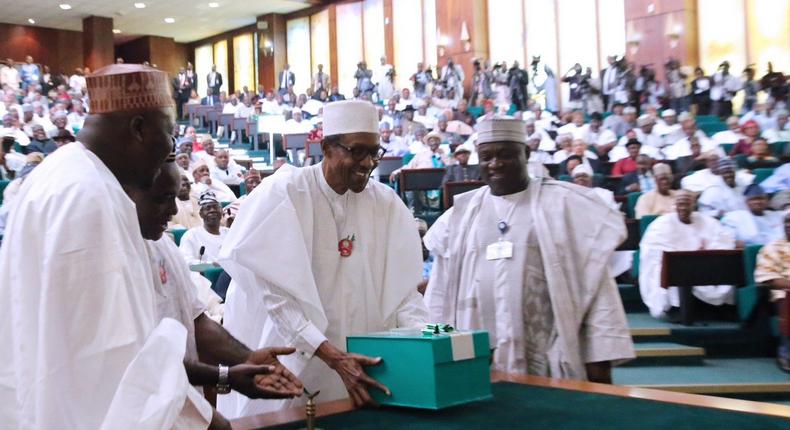 President Muhammadu Buhari presenting the 2018 budget to the National Assembly