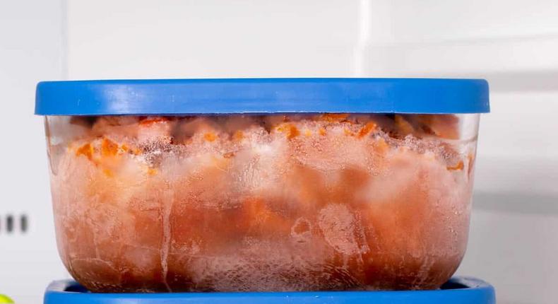 Frozen stew in the freezer [cleaneatingkitchen]