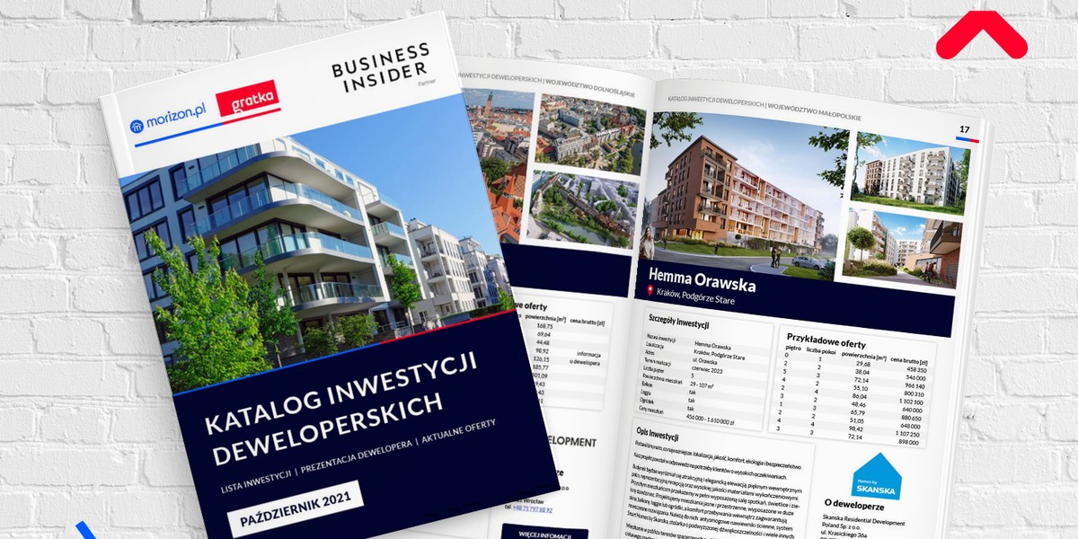 Grupa Morizon-Gratka i Business Insider prezentują katalog inwestycji deweloperskich. 