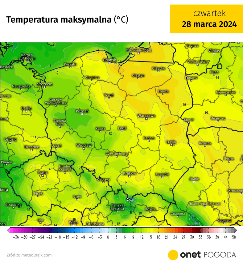 Czwartek najcieplej zapowiada się na północnym wschodzie