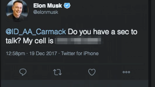 Elon Musk ujawnia swój numer telefonu na Twitterze