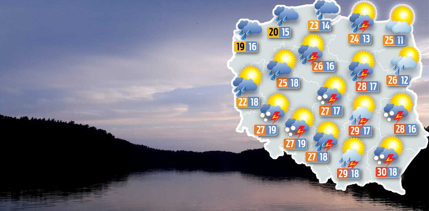 UWAGA! Zbliża się niebezpieczna pogoda. Synoptycy ostrzegają: silne opady deszczu z burzami dziś w nocy wkroczą na teren Polski
