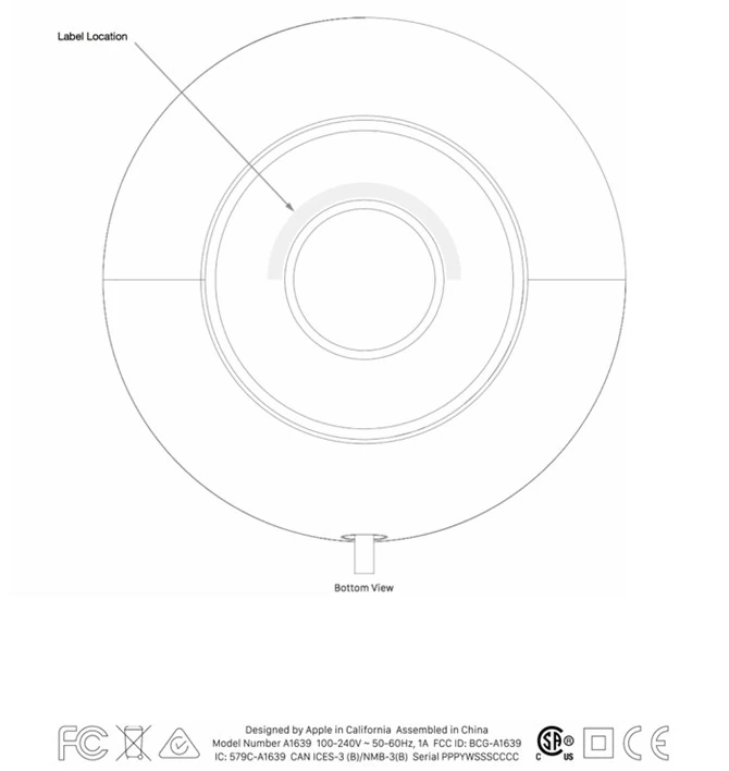 HomePod na rysunku ze strony FCC