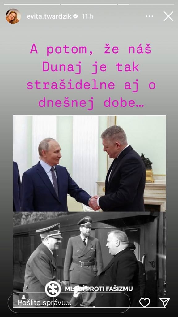 Evita verejne reagovala na stretnutie premiéra s ruským prezidentom.
