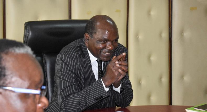 IEBC Chairman Wafula Chebukati during a meeting with Kenya National Commission on Human Rights (KNCHR) officials ahead of the 2022 elections on July 1, 2022