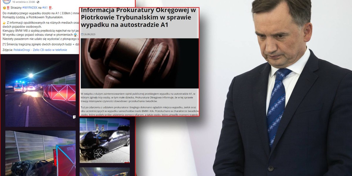 Prokuratura, nadzorowana przez Zbigniewa Ziobrę, 26 września wciąż informowała o zdarzeniu.  Internauci już 16 września pisali o zderzeniu