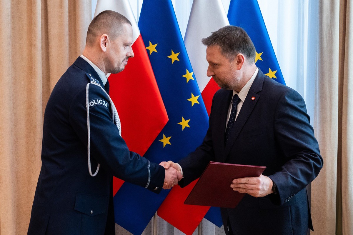 Insp. Marek Boroń i minister Marcin Kierwiński
