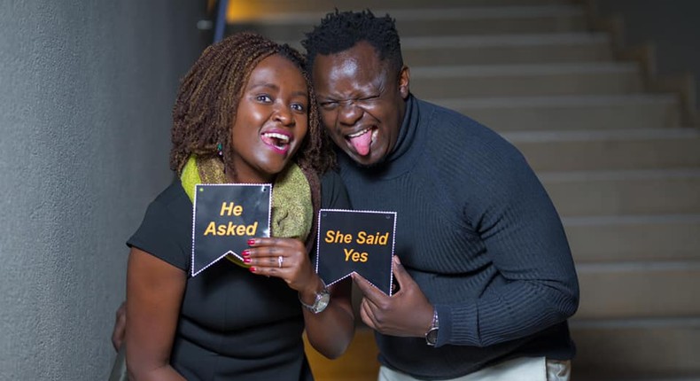 Ferdinand Omondi with his girlfriend Caroline Njeri 