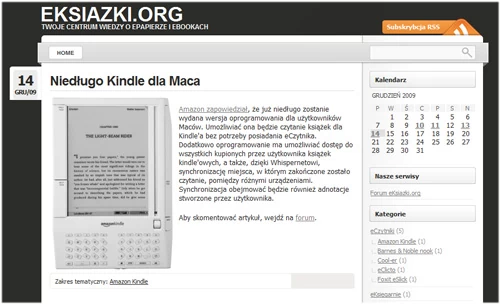 Serwis eksiążki.org odciął się od biblioteki, uruchamiając jednocześnie tematyczny blog o e-czytnikach.