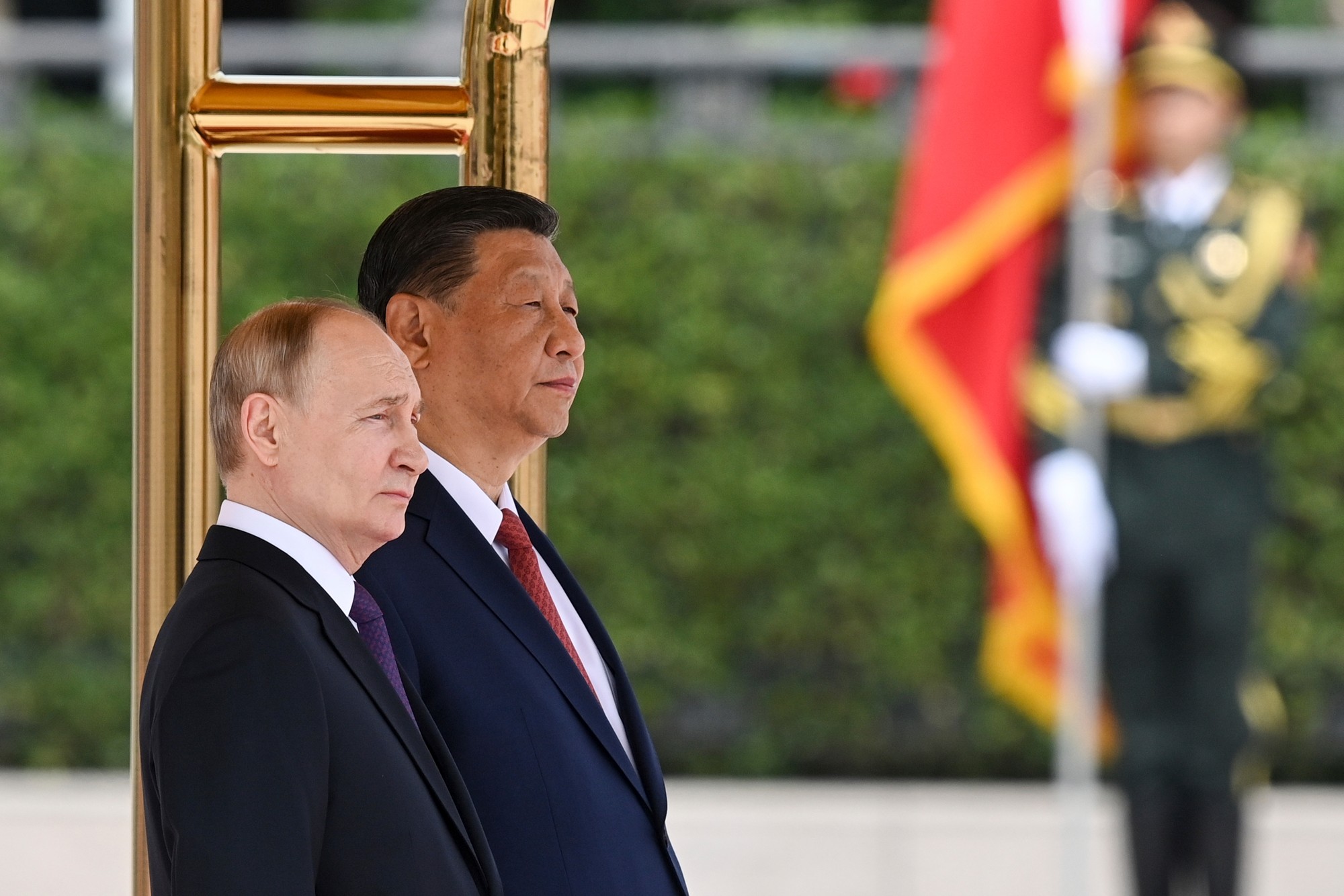 Ruský prezident Vladimir Putin a čínsky prezident Si Ťin-pching.