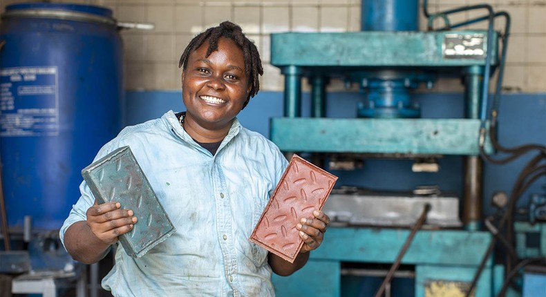 Nzambi Matee recycles plastic waste into bricks stronger than concrete