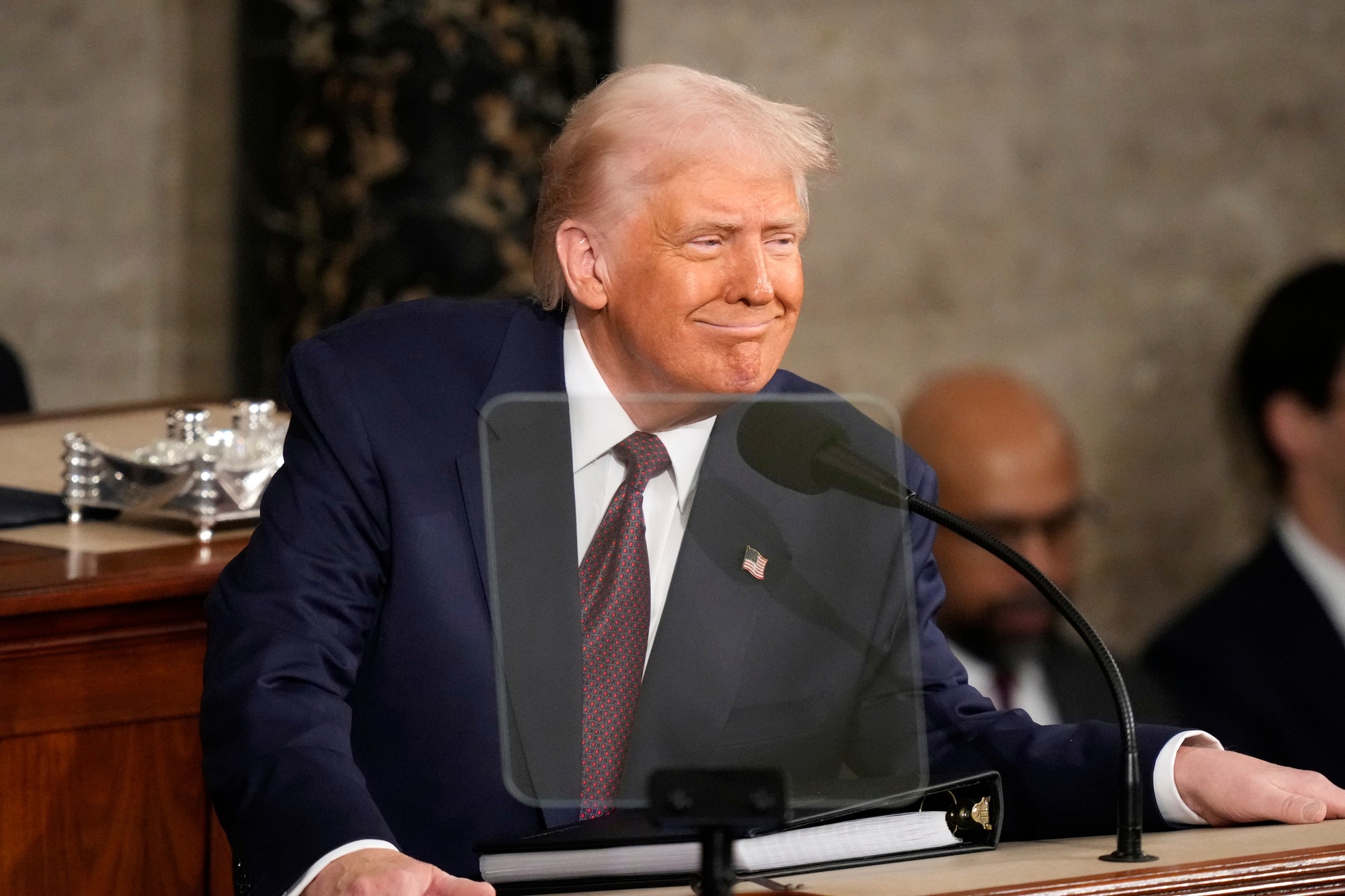 Prezident Donald Trump na spoločnom zasadnutí Kongresu v Kapitole vo Washingtone.