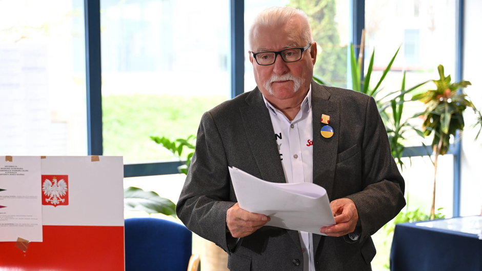 Lech Wałęsa zagłosował w Gdańsku, 07.04.2024