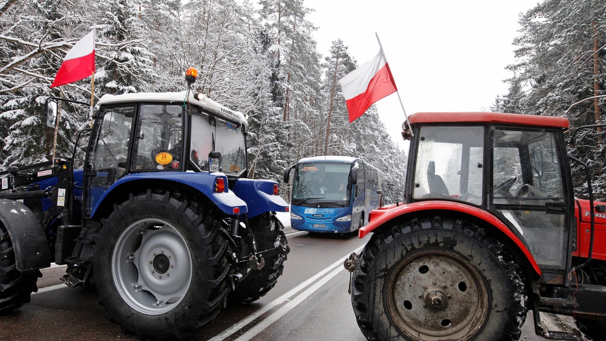 Rozpoczęła się blokada krajowej "ósemki" prowadzącej na Litwę