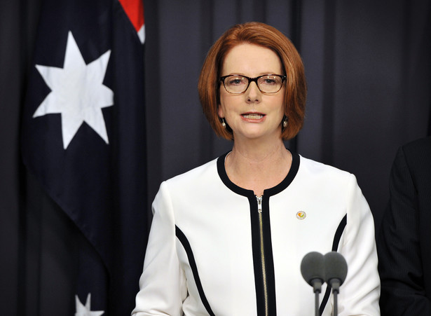 Premier Australii Julia Gillard podczas przemówienia ws. przymusowych adopcji