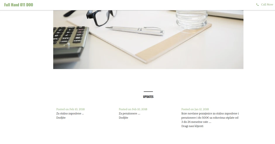 Sajt pomenute firme na kojem ne postoji detaljnije objašnjenje čime se bave