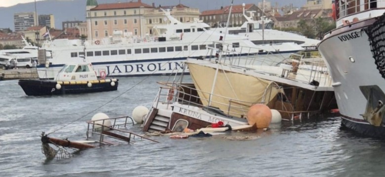Dramat w Chorwacji po gwałtownej burzy. Zatonął statek turystyczny, Split pogrążył się w chaosie
