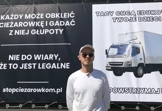 "Każdy może obkleić ciężarówkę i gadać głupoty". Gonciarz trolluje samochód anty-LGBT