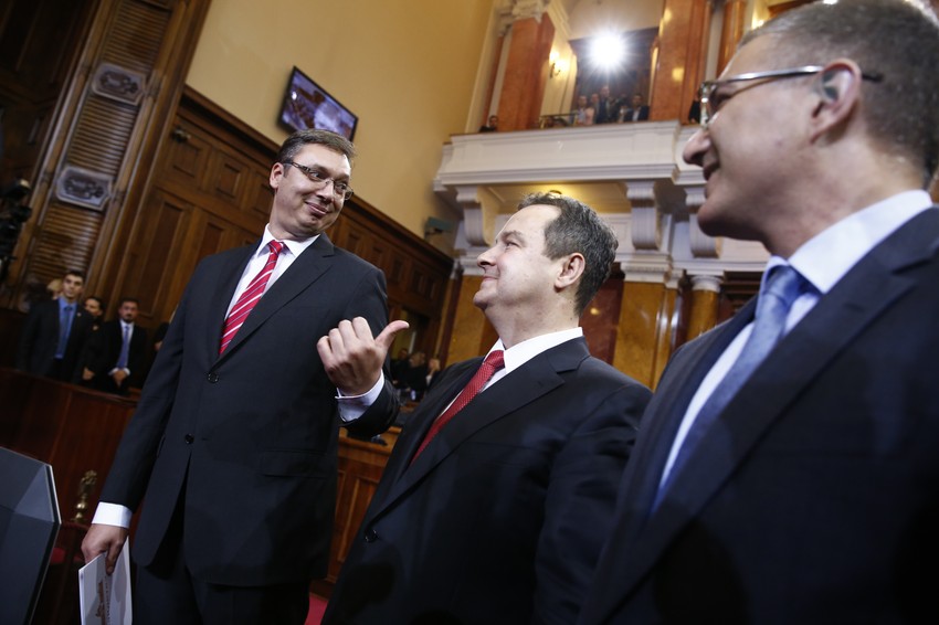 Aleksandar Vučić i Ivica Dačić u Skupštini Srbije
