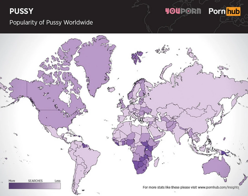 Popularnost vagine u svetu - Kliknite na sliku za uvećanje (+)