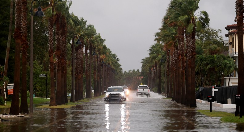 Hurricane Helenes powerful storm surge flooded streets in coastal areas like St. Pete Beach. At least one hurricane-related death was reported in Florida.