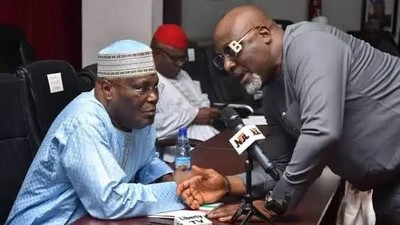 Dino Melaye and Atiku Abubakar.