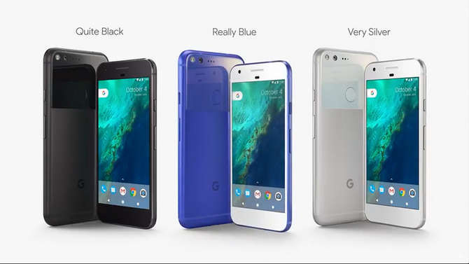 Telefony Google Pixel są dostępne w czarnym, błękitnym i srebrnym kolorze