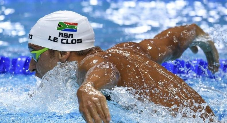 le South Africa's Chad Le Clos competes in the men's 200m butterfly final during the swimming competition at the 2017 FINA World Championships in Budapest, on July 26, 2017