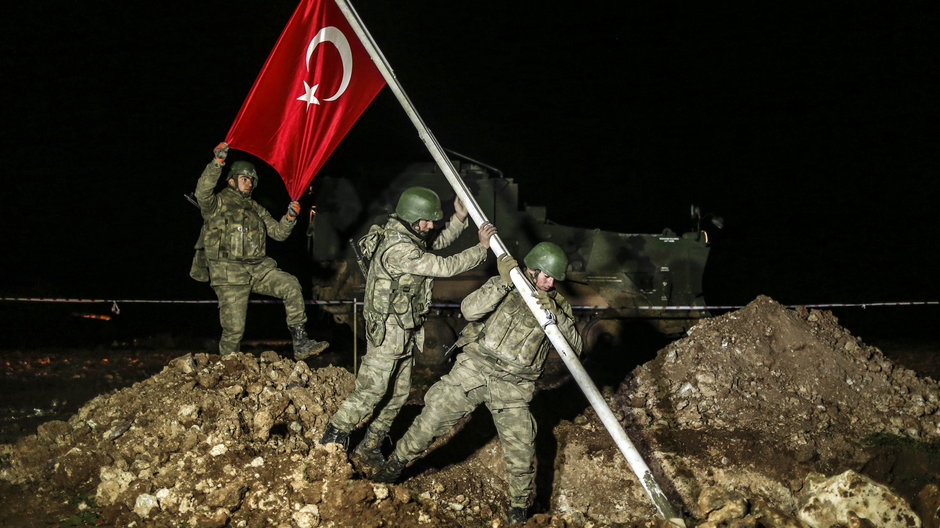 Tureccy żołnierze w Aleppo w Syrii, 2015 r.