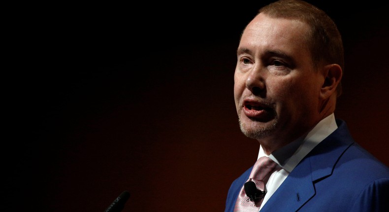 FILE PHOTO: Jeffrey Gundlach, Chief Executive Officer, DoubleLine Capital, speaks at the Sohn Investment Conference in New York