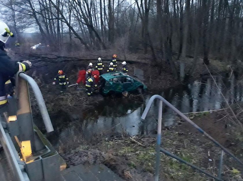 Auto wpadło do wody, w środku były cztery osoby