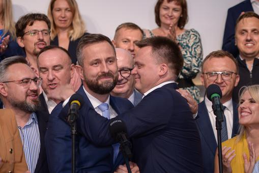 Prezes PSL Władysław Kosiniak-Kamysz i przewodniczący Polski 2050 Szymon Hołownia.