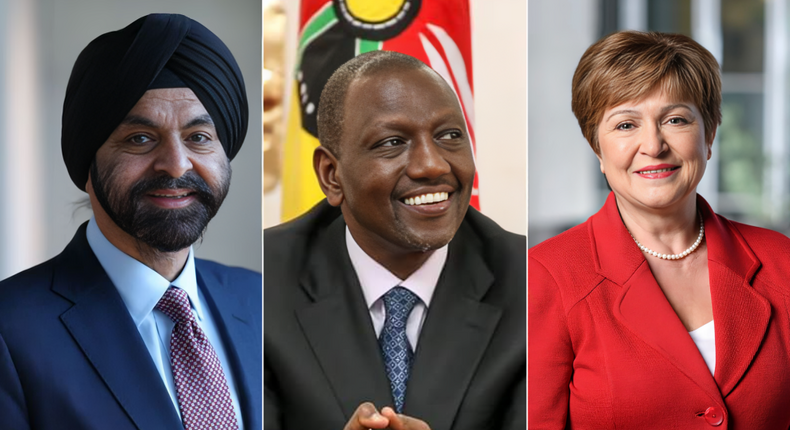 A collage of World Bank President Ajay Banga and IMF Managing Director Kristalina Georgieva