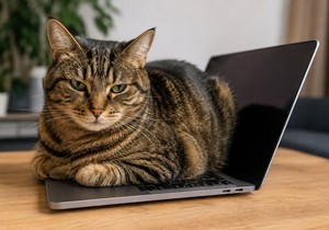 Mačka na laptopu