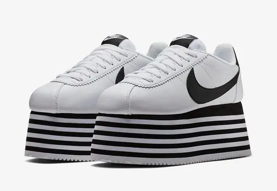 COMME des GARÇONS i Nike z mega dziwnym projektem. Słynny model Cortez w wersji na koturnie