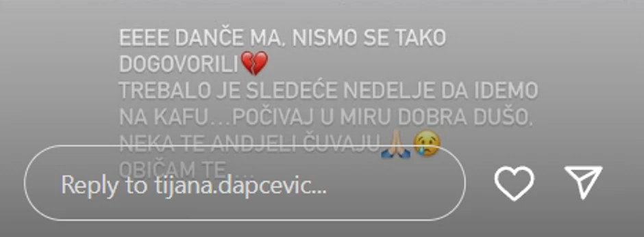 Potresna objava Tijane Dapčević