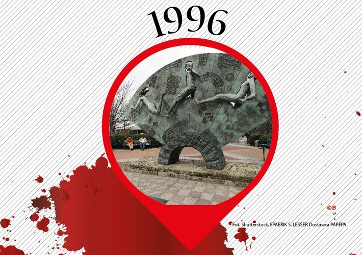 2 osoby zabite, ponad 100 rannych – to skutek wybuchu bomby w śmietniku w Parku Olimpijskim podczas igrzysk w Atlancie w Stanach Zjednoczonych. Sprawcą okazał się radykalny prawicowiec, który został aresztowany siedem lat później. Co ciekawe, pierwszym podejrzanym był ochroniarz, który bombę wykrył i ostrzegał przed nią przechodniów.