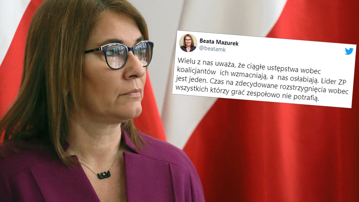 Koalicja rządowa w kryzysie. Beata Mazurek o zdecydowanych rozstrzygnięciach