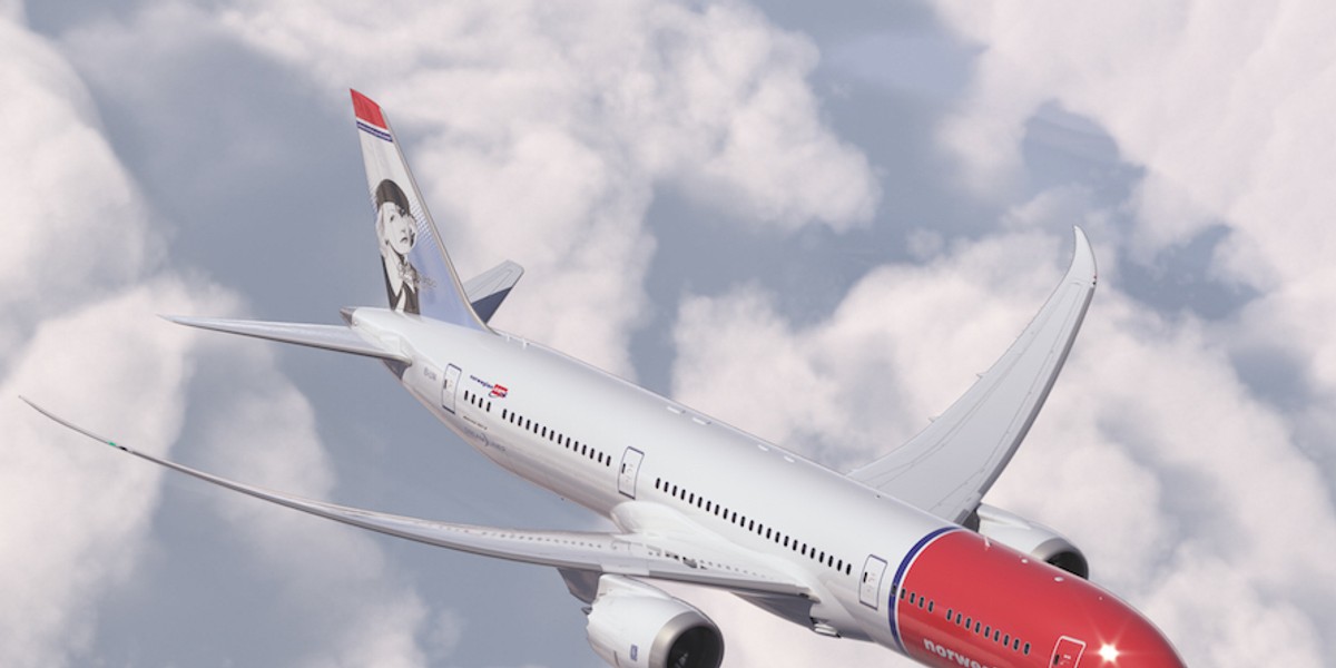 A Norwegian Boeing 787-9 Dreamliner.