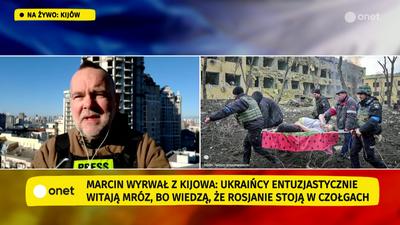 Wojna w Ukrainie. Wyrwał: Ukraińców cieszy mróz, bo wiedzą, że Rosjanie stoją w czołgach