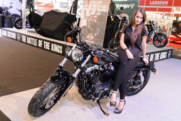 Stoisko marki Harley-Davidson podczas targów motoryzacyjnych Motorshow 2015, w Poznaniu.<br><br> (mgo) PAP/Jakub Kaczmarczyk