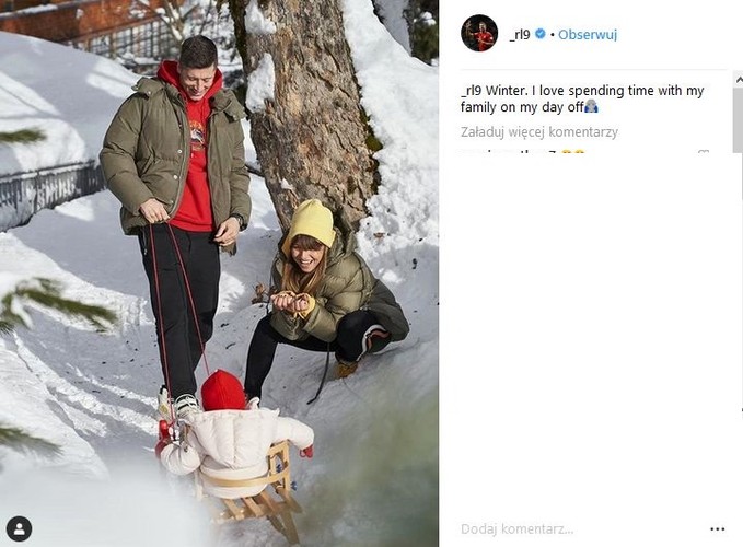 Anna i Robert Lewandowscy na zimowych feriach